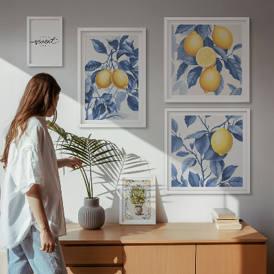 Polittico con cornice Accenti rustici color limone