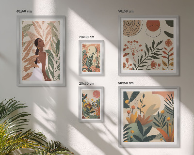 Set di quadri incorniciati Stile boho con figura vegetale