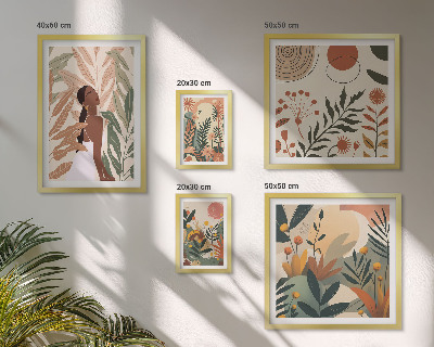 Set di quadri incorniciati Stile boho con figura vegetale