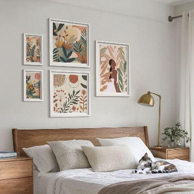 Set di quadri incorniciati Stile boho con figura vegetale