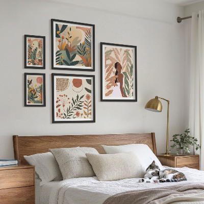 Set di quadri incorniciati Stile boho con figura vegetale