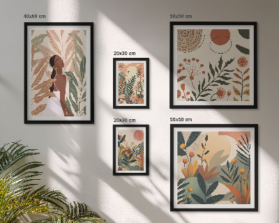Set di quadri incorniciati Stile boho con figura vegetale