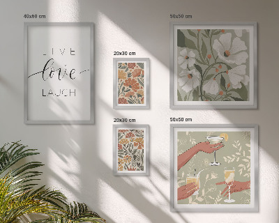 Set di 5 quadri Slogan con grafiche floreali eleganti