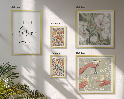Set di 5 quadri Slogan con grafiche floreali eleganti