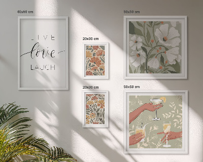 Set di 5 quadri Slogan con grafiche floreali eleganti