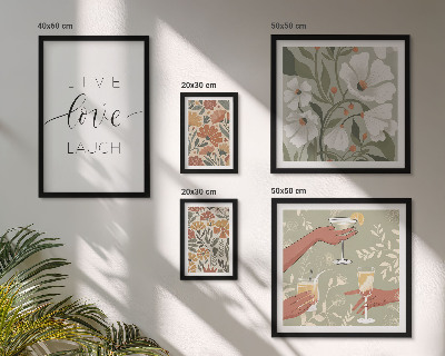 Set di 5 quadri Slogan con grafiche floreali eleganti