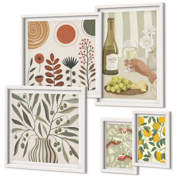 Set di quadri incorniciati Eleganti decorazioni per il vino