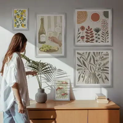 Set di quadri incorniciati decorazioni eleganti a tema vino