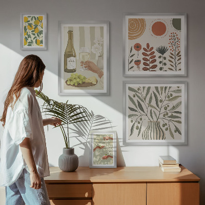 Set di quadri incorniciati Eleganti decorazioni per il vino