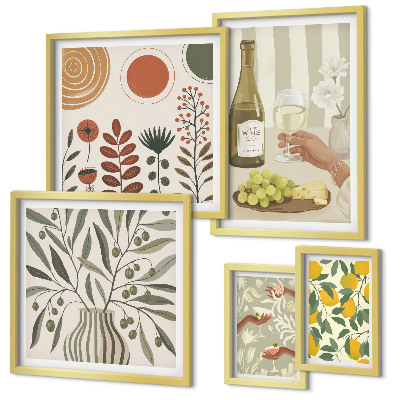 Set di quadri incorniciati Eleganti decorazioni per il vino