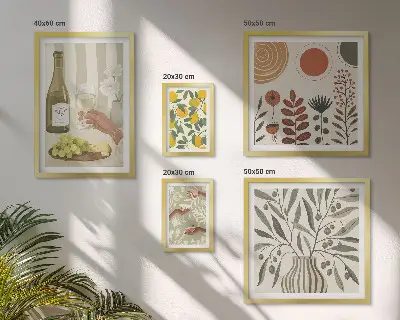 Set di quadri incorniciati decorazioni eleganti a tema vino