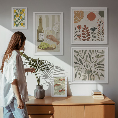 Set di quadri incorniciati Eleganti decorazioni per il vino