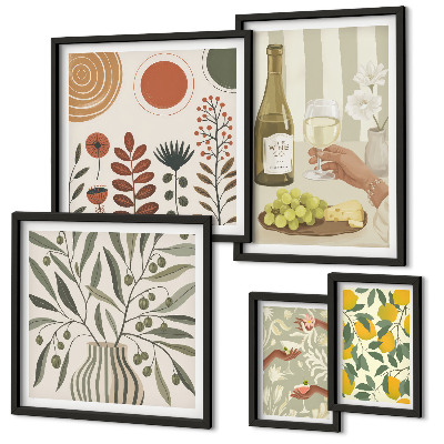 Set di quadri incorniciati Eleganti decorazioni per il vino