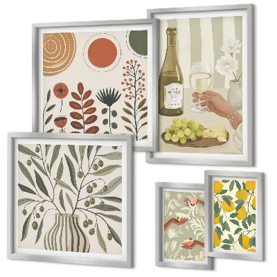 Set di quadri incorniciati Eleganti decorazioni per il vino