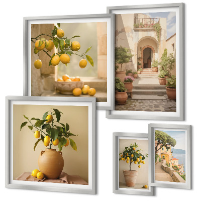 Set di 5 quadri Eleganti decorazioni agrumate
