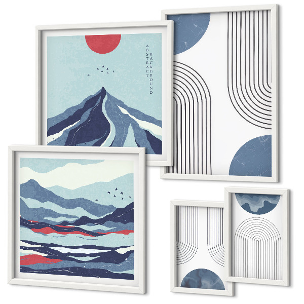 Set di quadri incorniciati Geometria astratta dei paesaggi