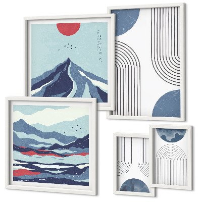 Set di quadri incorniciati Geometria astratta dei paesaggi