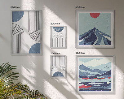 Set di quadri incorniciati Geometria astratta dei paesaggi
