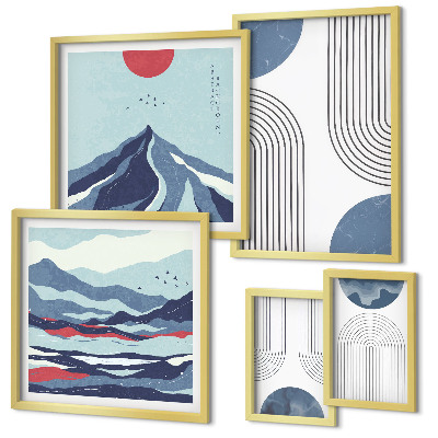 Set di quadri incorniciati Geometria astratta dei paesaggi
