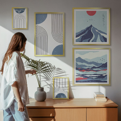 Set di quadri incorniciati Geometria astratta dei paesaggi