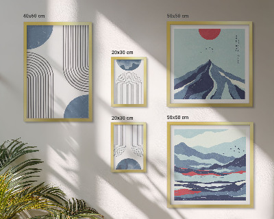 Set di quadri incorniciati Geometria astratta dei paesaggi
