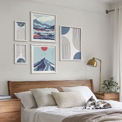 Set di quadri incorniciati Geometria astratta dei paesaggi