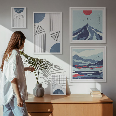 Set di quadri incorniciati Geometria astratta dei paesaggi