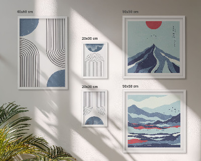 Set di quadri incorniciati Geometria astratta dei paesaggi