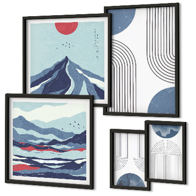 Set di quadri incorniciati Geometria astratta dei paesaggi