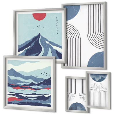 Set di quadri incorniciati Geometria astratta dei paesaggi