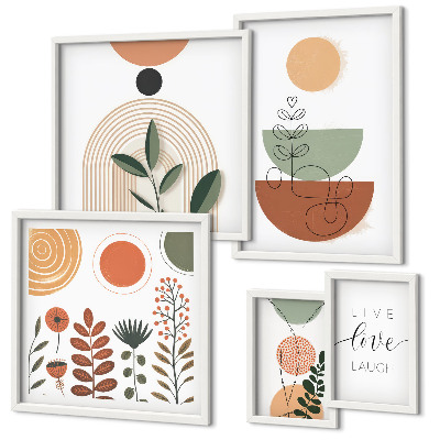 Polittico con cornice Eleganti grafiche vegetali e geometriche