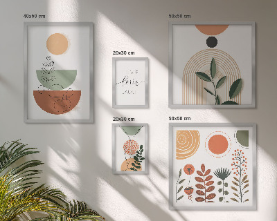 Polittico con cornice Eleganti grafiche vegetali e geometriche