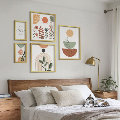 Polittico con cornice Eleganti grafiche vegetali e geometriche