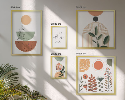 Polittico con cornice Eleganti grafiche vegetali e geometriche
