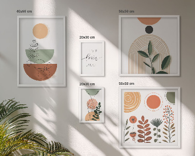 Polittico con cornice Eleganti grafiche vegetali e geometriche