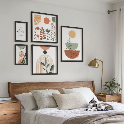 Polittico con cornice Eleganti grafiche vegetali e geometriche