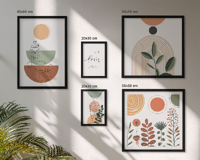 Polittico con cornice Eleganti grafiche vegetali e geometriche