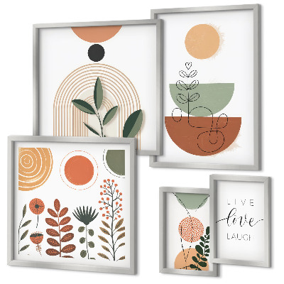 Polittico con cornice Eleganti grafiche vegetali e geometriche