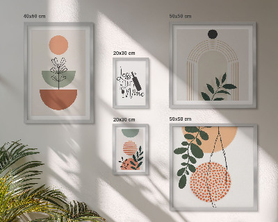 Set di 5 quadri Eleganti decorazioni per piante