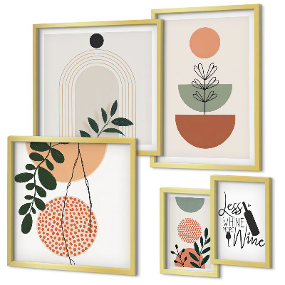 Set di 5 quadri Eleganti decorazioni per piante