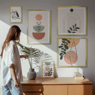 Set di 5 quadri Eleganti decorazioni per piante