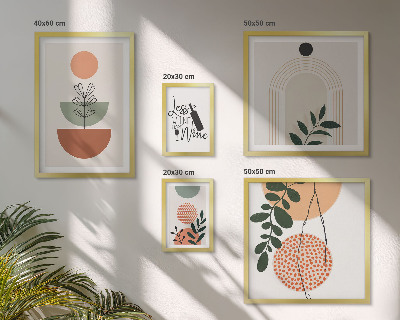 Set di 5 quadri Eleganti decorazioni per piante