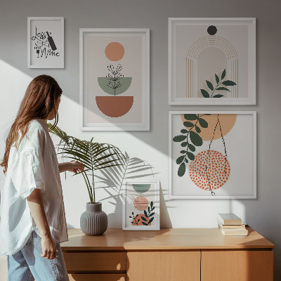 Set di 5 quadri Eleganti decorazioni per piante