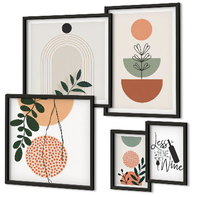 Set di 5 quadri Eleganti decorazioni per piante