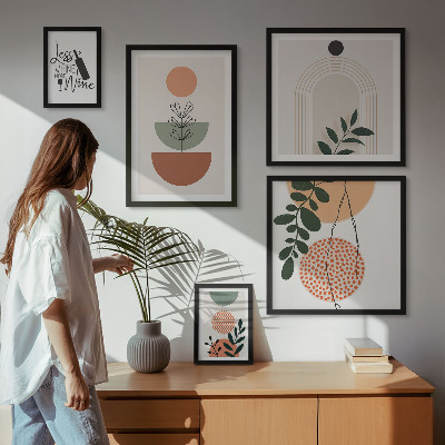 Set di 5 quadri Eleganti decorazioni per piante