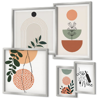 Set di 5 quadri Eleganti decorazioni per piante