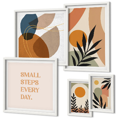 Set di quadri incorniciati Eleganti grafiche astratte di piante