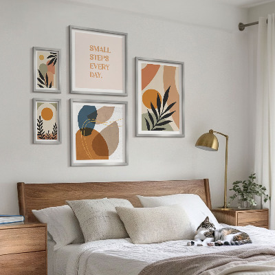 Set di quadri incorniciati Eleganti grafiche astratte di piante