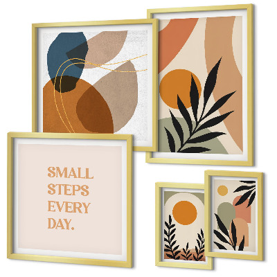 Set di quadri incorniciati Eleganti grafiche astratte di piante