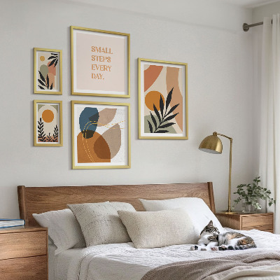 Set di quadri incorniciati Eleganti grafiche astratte di piante